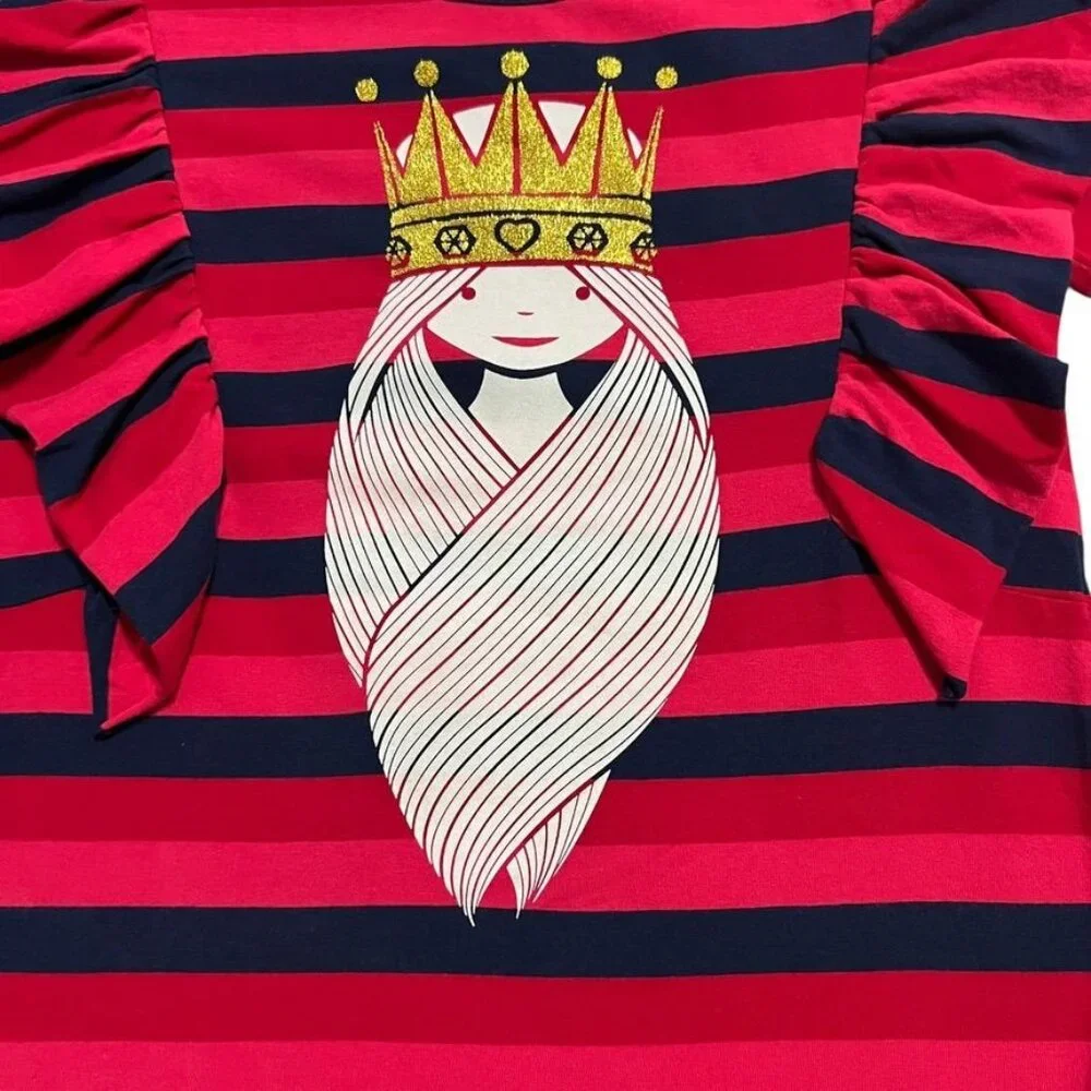 Danefae Sz 10 Striped Princess Ruffle Top